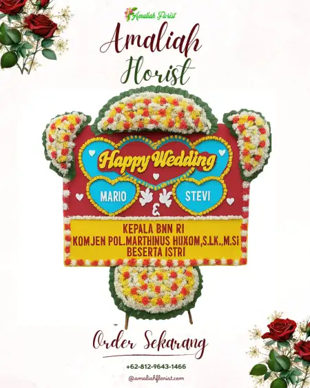 Papan Bunga Pernikahan Merjosari